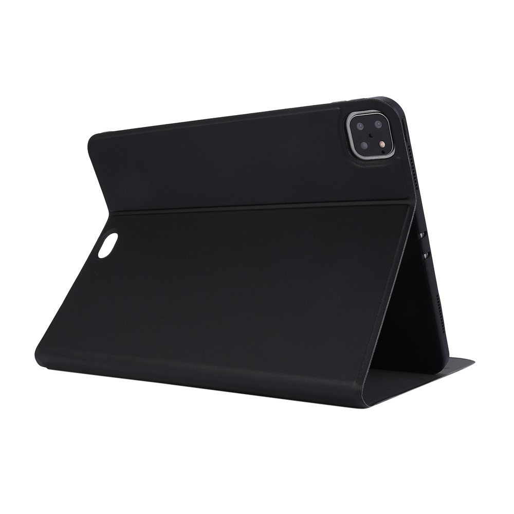 Coque De Boîtier En Cuir PU Cover Coquille de Couverture Avec Partie Let Ipad Pros 12.9-pouce (2021) - Noir