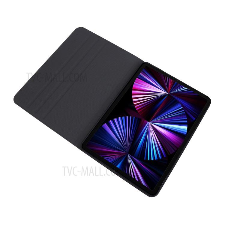 Cloth Texture Leather Tablet Well Protection Case Shell with Stand for iPad Pro 12.9-inch (2021) - Coffee-7