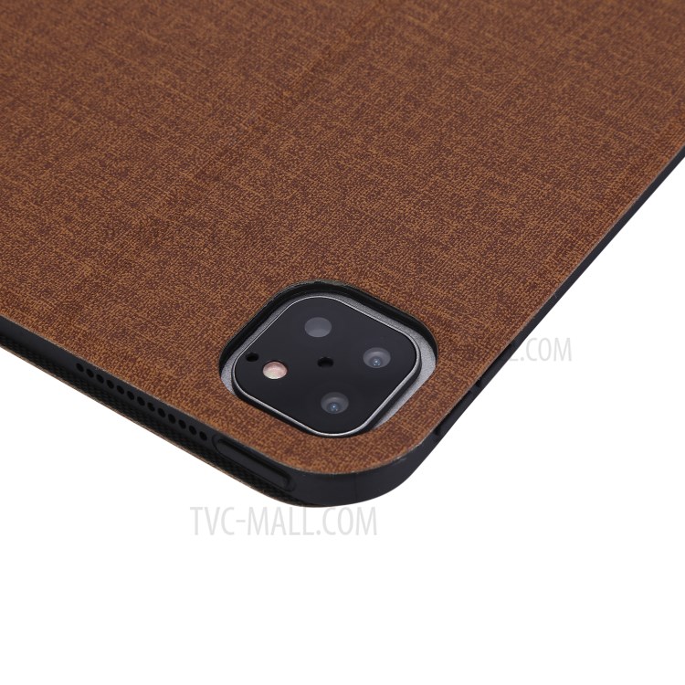 Cloth Texture Leather Tablet Well Protection Case Shell with Stand for iPad Pro 12.9-inch (2021) - Coffee-8