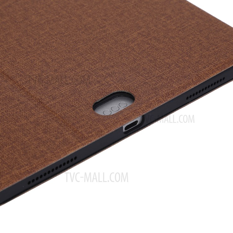 Cloth Texture Leather Tablet Well Protection Case Shell with Stand for iPad Pro 12.9-inch (2021) - Coffee-9