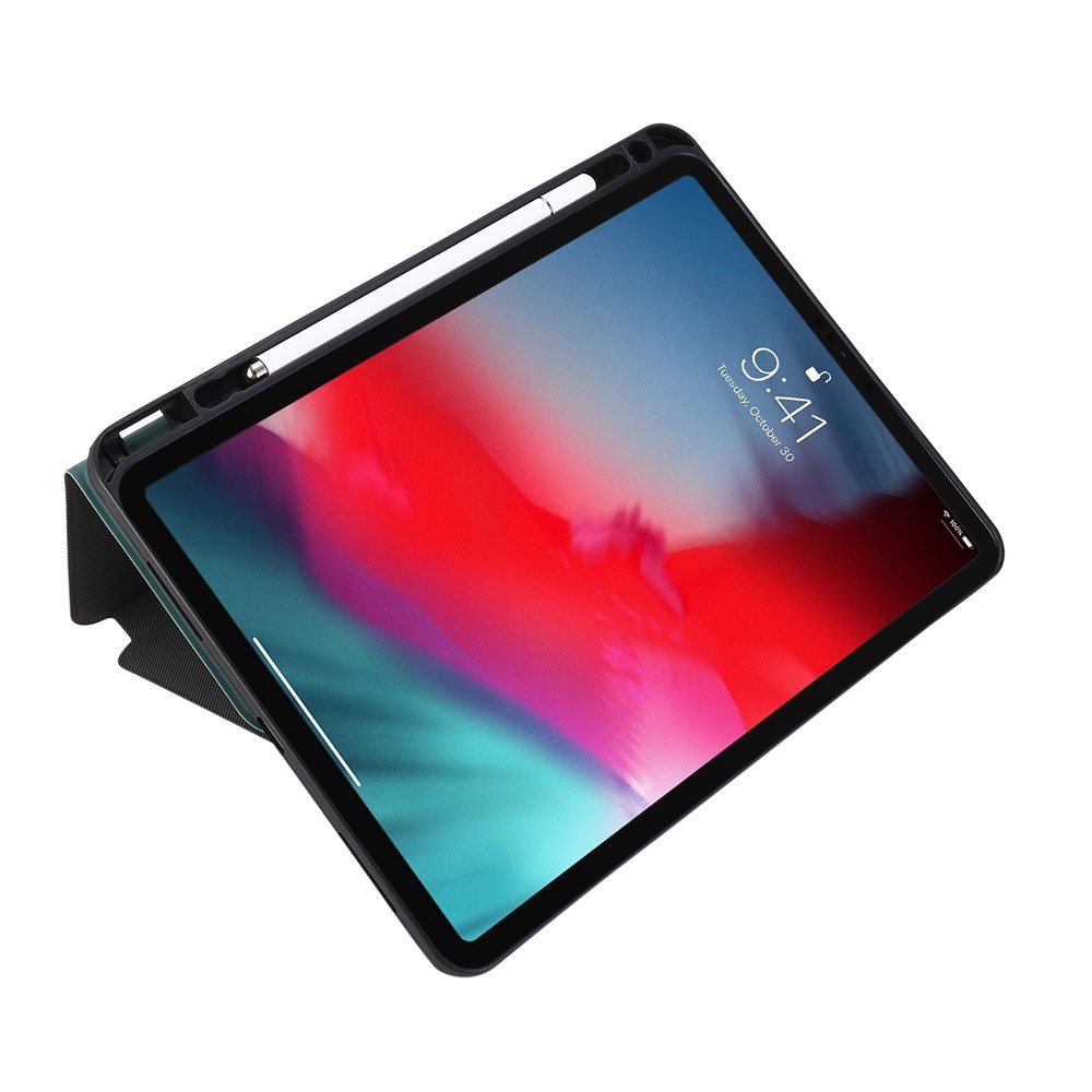 Auto-Wake and Sleep Smart Leather Stand Case with Pen Slot for iPad Pro 11-inch (2021) - Pink-8