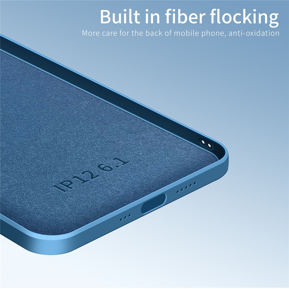 Pinwuyo Soft Soft Silicone Housse De Protection Pour Téléphone Portable Pour IPhone 12 - Bleu-10