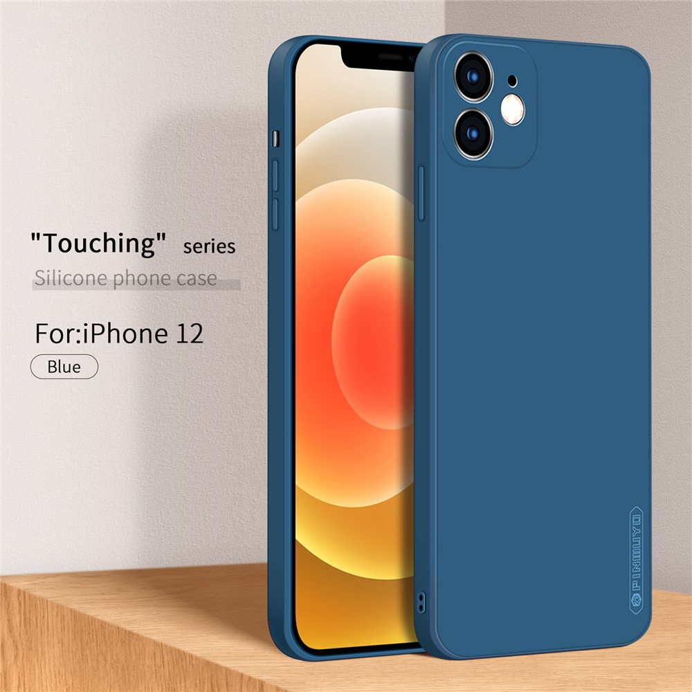 Pinwuyo Soft Soft Silicone Housse De Protection Pour Téléphone Portable Pour IPhone 12 - Bleu-2