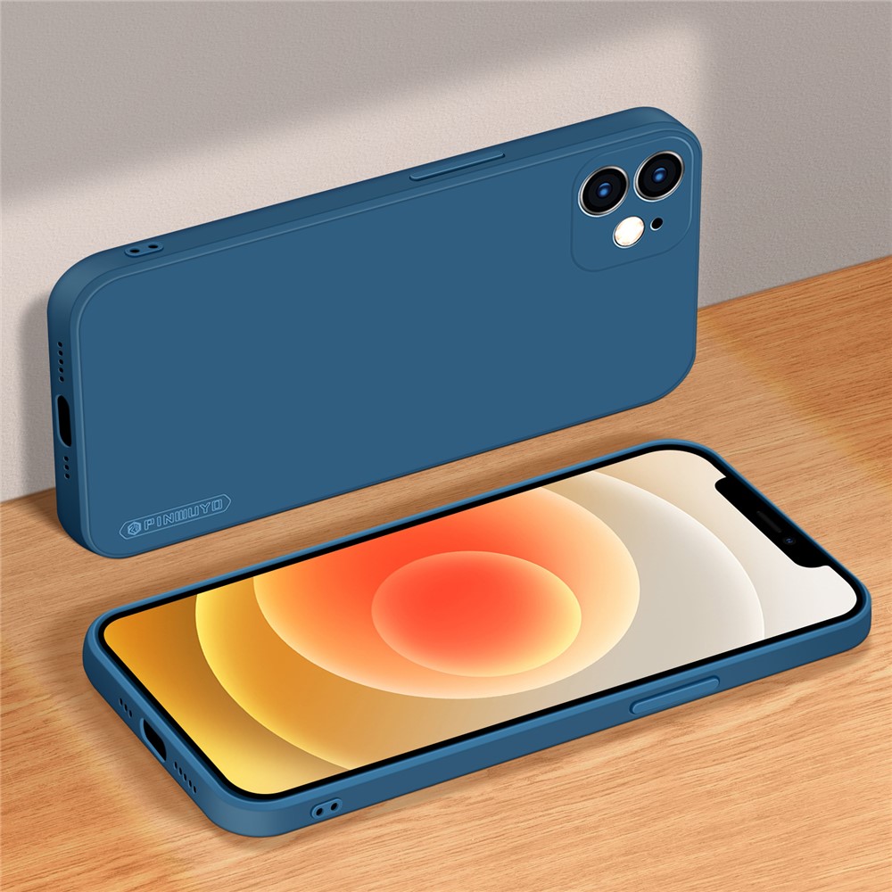 Pinwuyo Soft Soft Silicone Housse De Protection Pour Téléphone Portable Pour IPhone 12 - Bleu-3