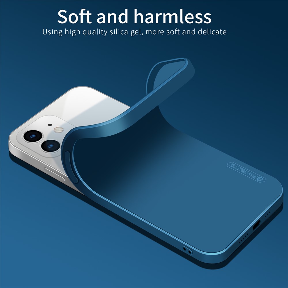 Pinwuyo Soft Soft Silicone Housse De Protection Pour Téléphone Portable Pour IPhone 12 - Bleu-7
