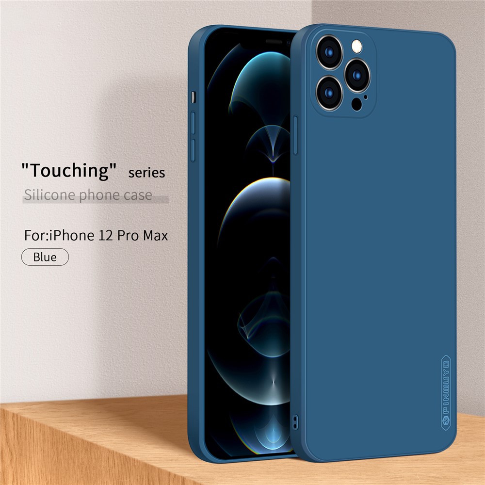 Pinwuyo Soft Silicone Protection Du Téléphone Housse De Rechange Pour IPhone 12 Pro Max - Bleu-2