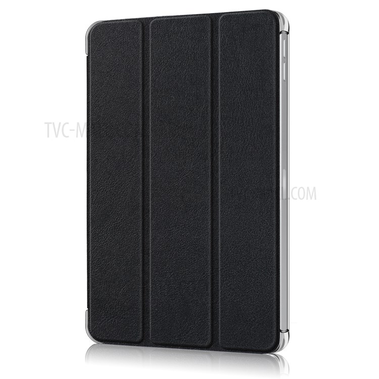 Tri-fold Stand Auto Wake/Sleep Leather Cover Transparent PC Back Shell for iPad Pro 12.9-inch (2021)/(2020)/(2018) - Black-9