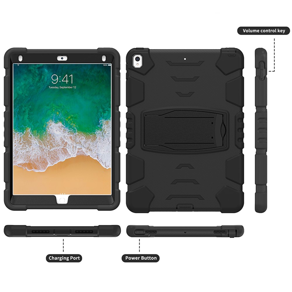 Impact Resistant PC + Silicone Tablet Cover with Kickstand for iPad Pro 10.5-inch (2017) / iPad Air 10.5 inch (2019) - Black-3