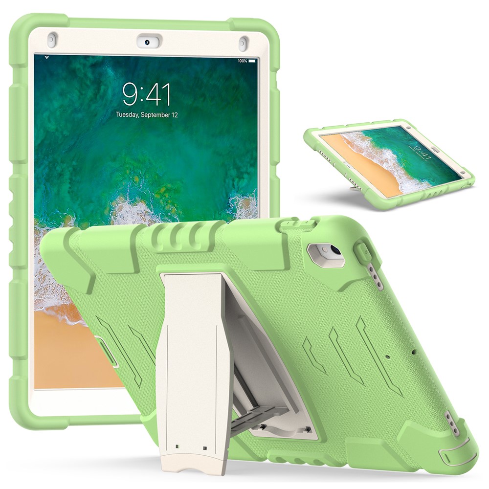 For iPad Pro 10.5-inch (2017) / iPad Air 10.5 inch (2019) PC + Silicone Tablet Cover with Kickstand - Matcha Green