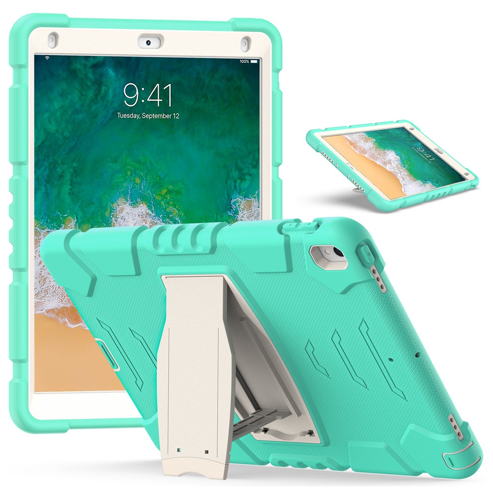 For iPad Pro 10.5-inch (2017) / iPad Air 10.5 inch (2019) PC + Silicone Tablet Cover with Kickstand - Mint Green