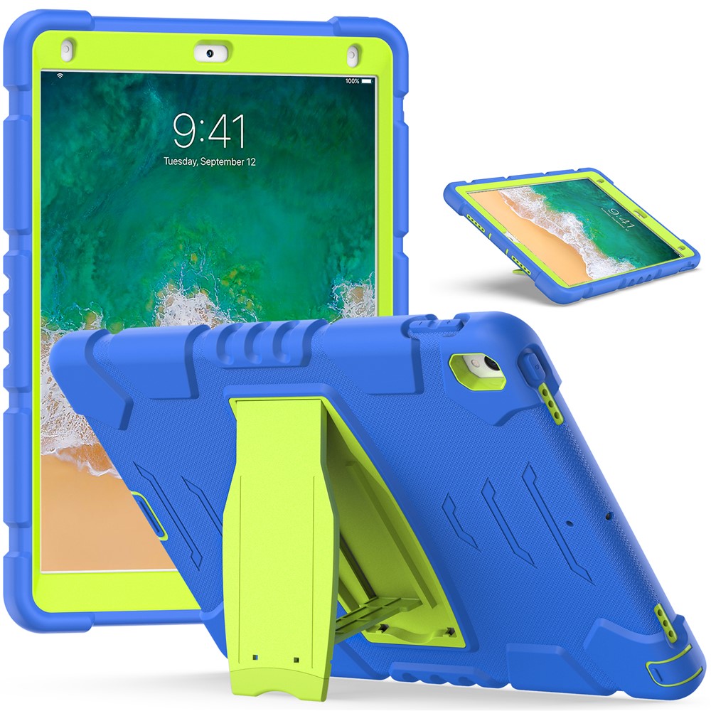 For iPad Pro 10.5-inch (2017) / iPad Air 10.5 inch (2019) PC + Silicone Tablet Cover with Kickstand - Classic Blue