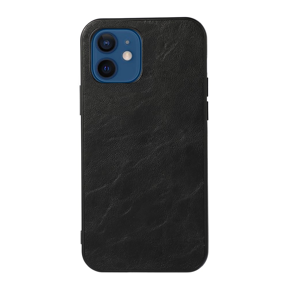 Crazy Horse Texture PU Leather Coated TPU Case for iPhone 12 mini - Black-1