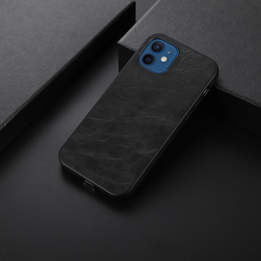 Crazy Horse Texture PU Leather Coated TPU Case for iPhone 12 mini - Black-2