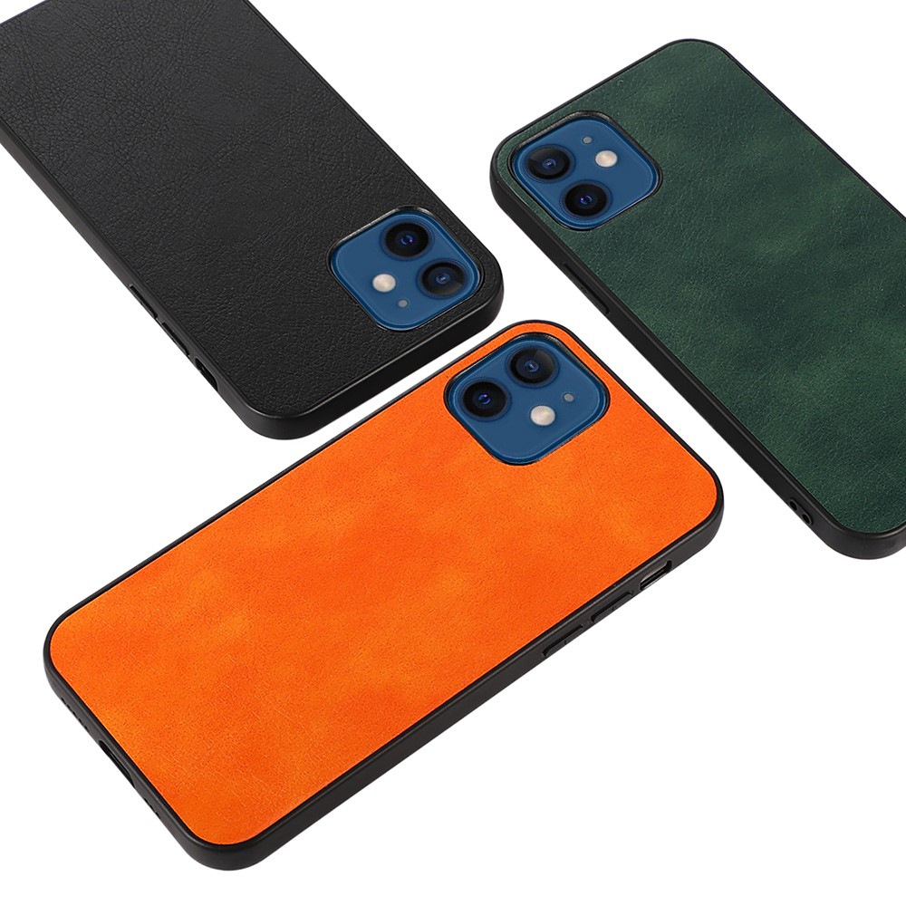 Litchi Texture PU Leather Coated TPU + PC Shock-Proof Case for iPhone 12 mini - Black-3
