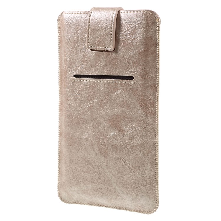 Fente De Carte En Cuir Pochette Pour IPhone 6s Plus / Samsung Galaxy S7 Bord, Taille: 16,5 X 9,5 Cm - Or-2