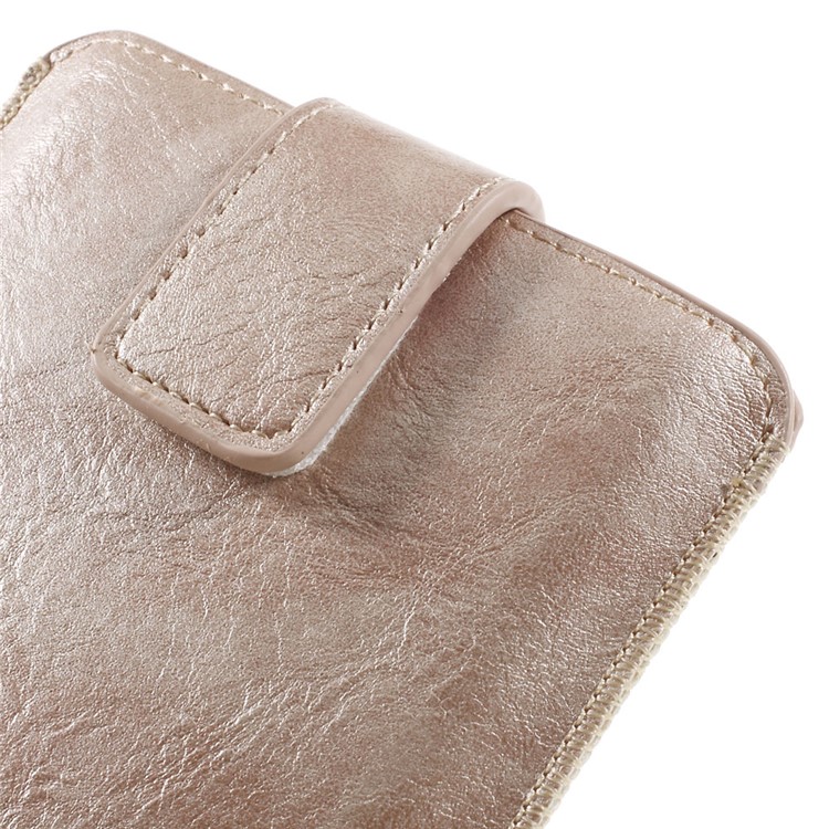 Fente De Carte En Cuir Pochette Pour IPhone 6s Plus / Samsung Galaxy S7 Bord, Taille: 16,5 X 9,5 Cm - Or-5
