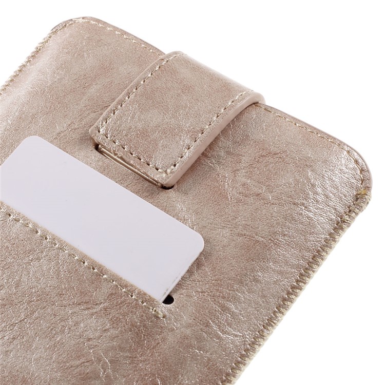 Fente De Carte En Cuir Pochette Pour IPhone 6s Plus / Samsung Galaxy S7 Bord, Taille: 16,5 X 9,5 Cm - Or-6