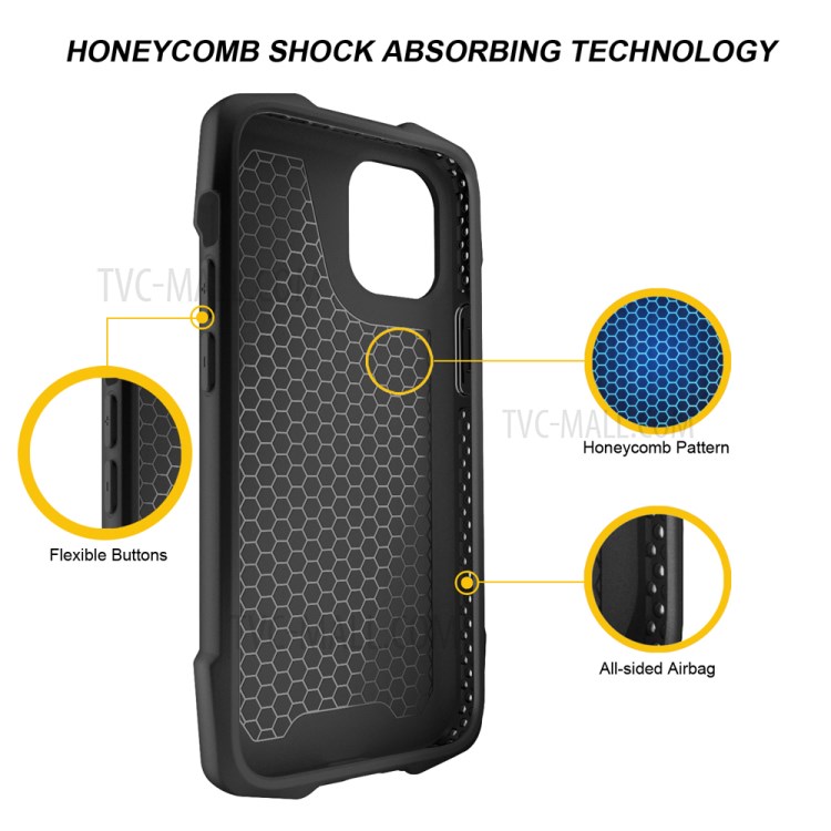 Phantom Série Cuir TPU + PC PROTORY TPU HYBRID TPU + PC Pour IPhone 12 Mini - Noir-5