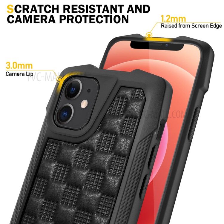 Phantom Série Cuir TPU + PC PROTORY TPU HYBRID TPU + PC Pour IPhone 12 Mini - Noir-7
