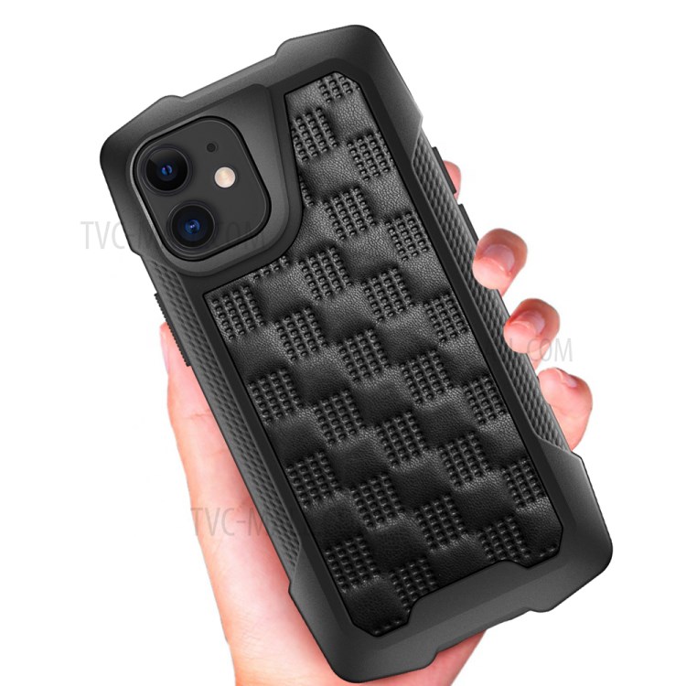 Phantom Série Cuir TPU + PC PROTORY TPU HYBRID TPU + PC Pour IPhone 12 Mini - Noir-9