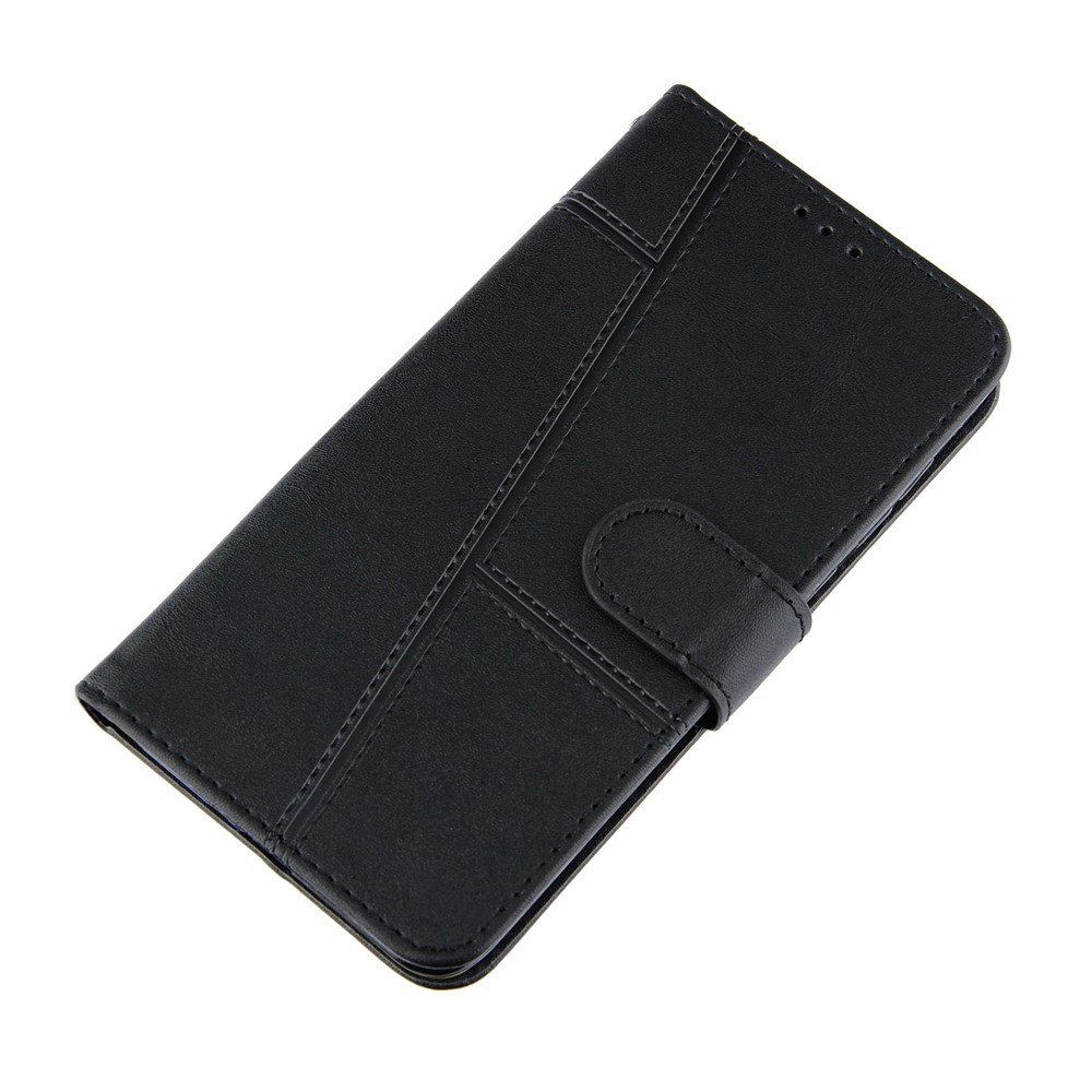 Coque De Téléphone De Téléphone En Cuir Concis Avec Support Pour IPhone 12 Mini - Noir-5