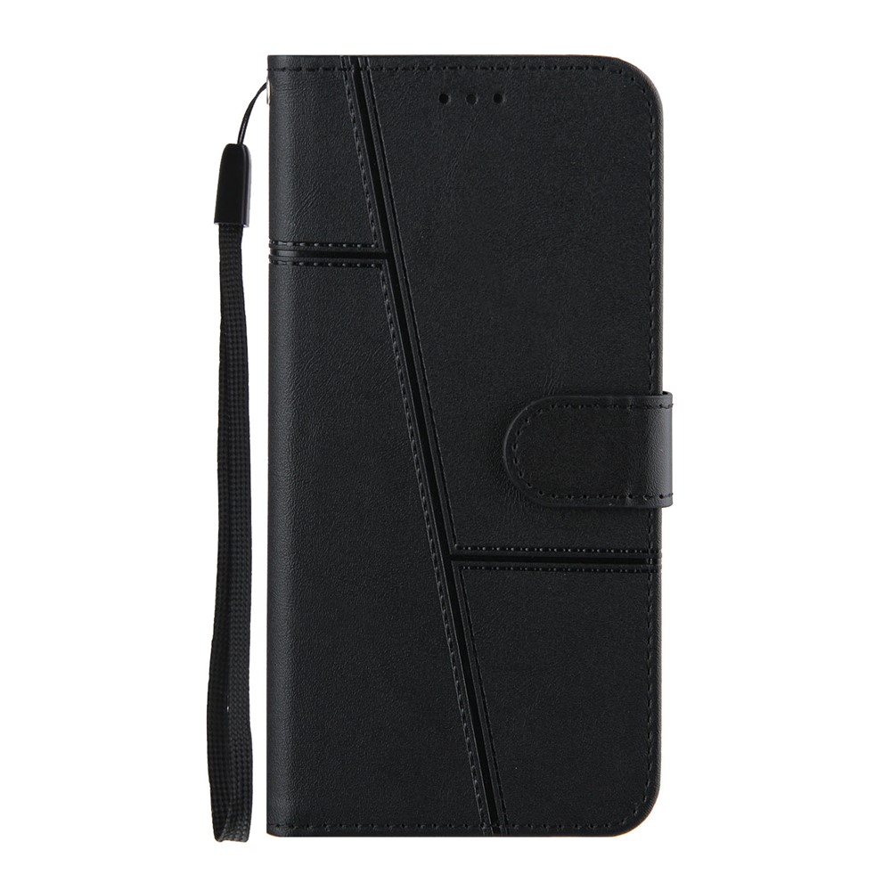 Coque De Téléphone De Téléphone En Cuir Concis Avec Support Pour IPhone 12 Mini - Noir-8