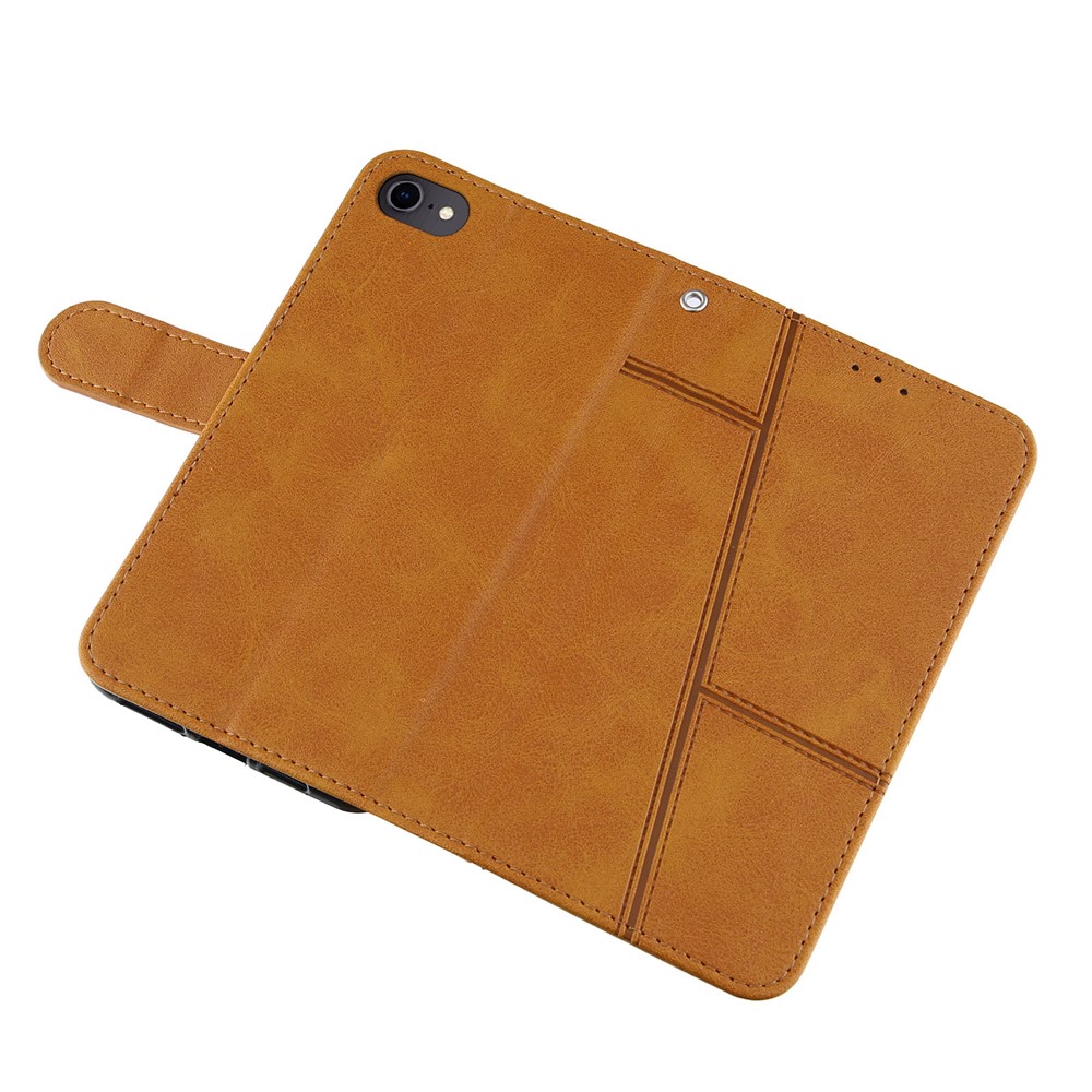 Splicing Leather Phone Cover Wallet Case with Stand for iPhone 6 4.7-inch/7 4.7 inch/8 4.7 inch/SE (2nd Generation) - Brown-7