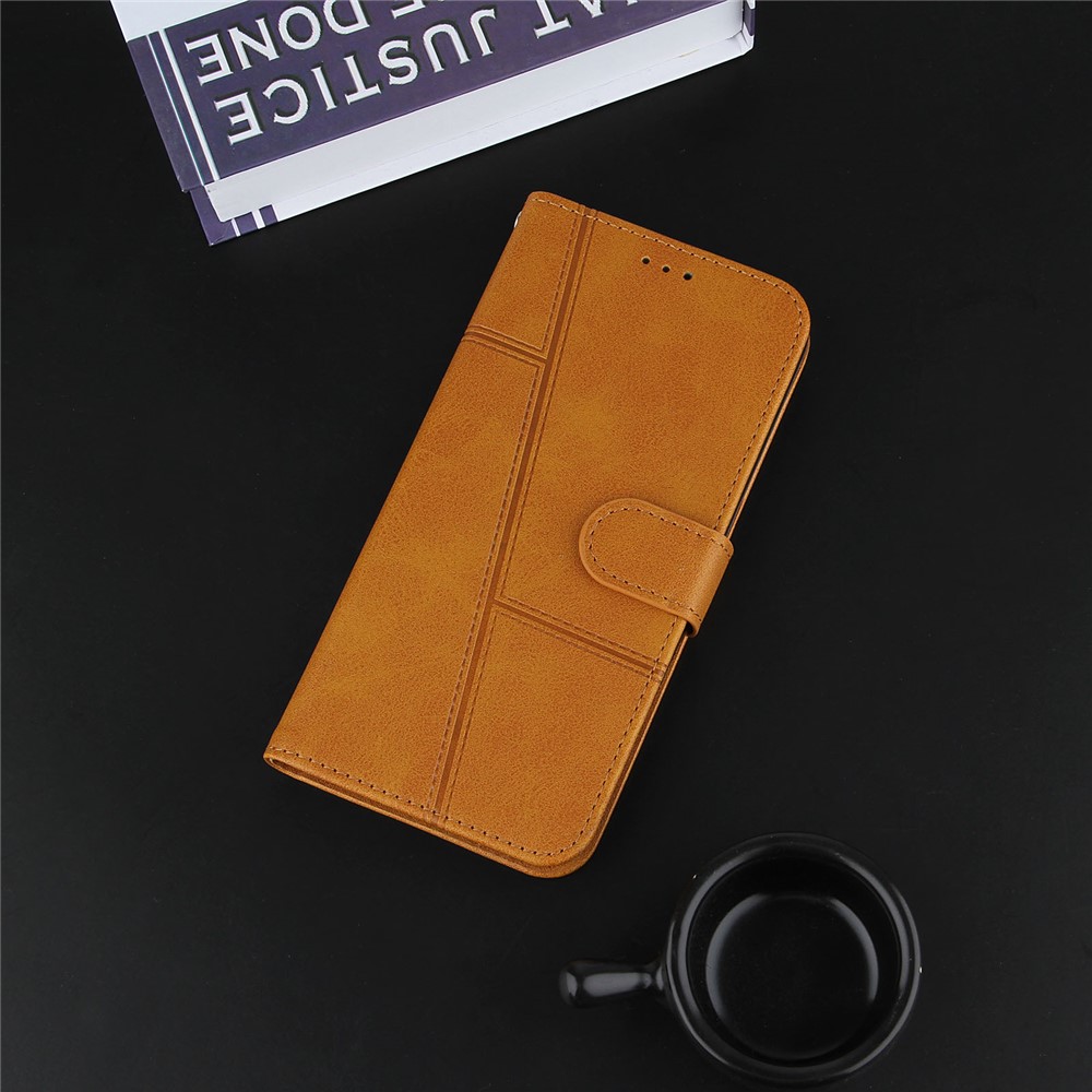 Splicing Leather Phone Cover Wallet Case with Stand for iPhone 6 4.7-inch/7 4.7 inch/8 4.7 inch/SE (2nd Generation) - Brown-8