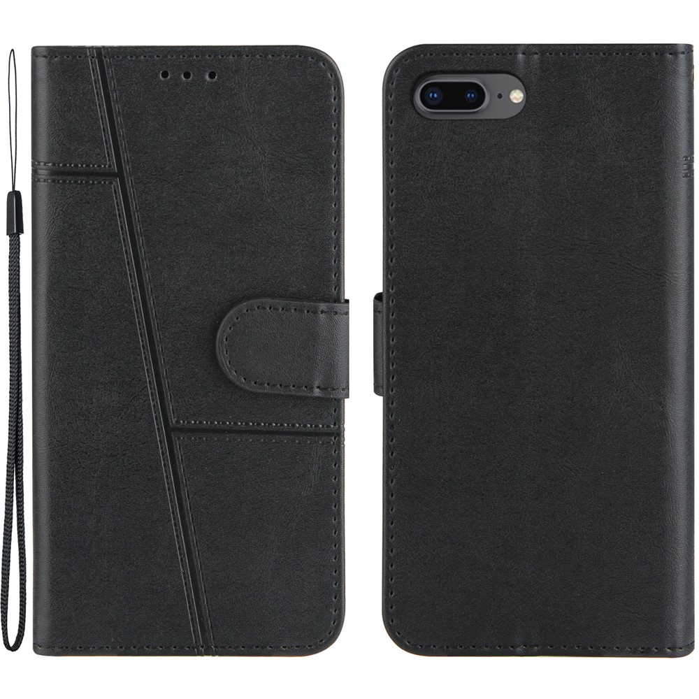 Épissage De La Couverture De Téléphone En Cuir Avec Portefeuille Pour Iphone 6 Plus 5, 5 Pouces / 7 Plus 5, 5 Pouces / 8 Plus 5, 5 Pouces - Noir