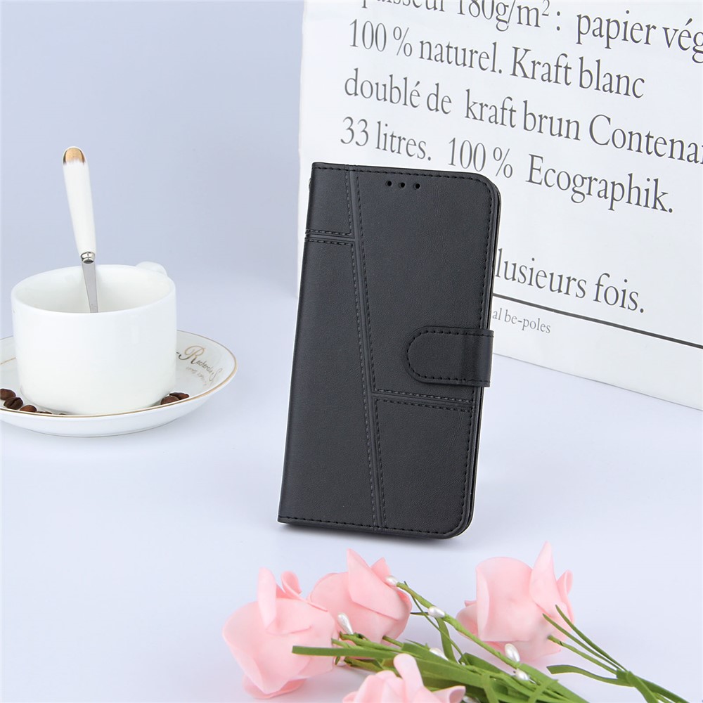 Splicing Leather Phone Cover Stand Case with Wallet for iPhone 6 Plus 5.5 inch/7 Plus 5.5 inch/8 Plus 5.5 inch - Black-11