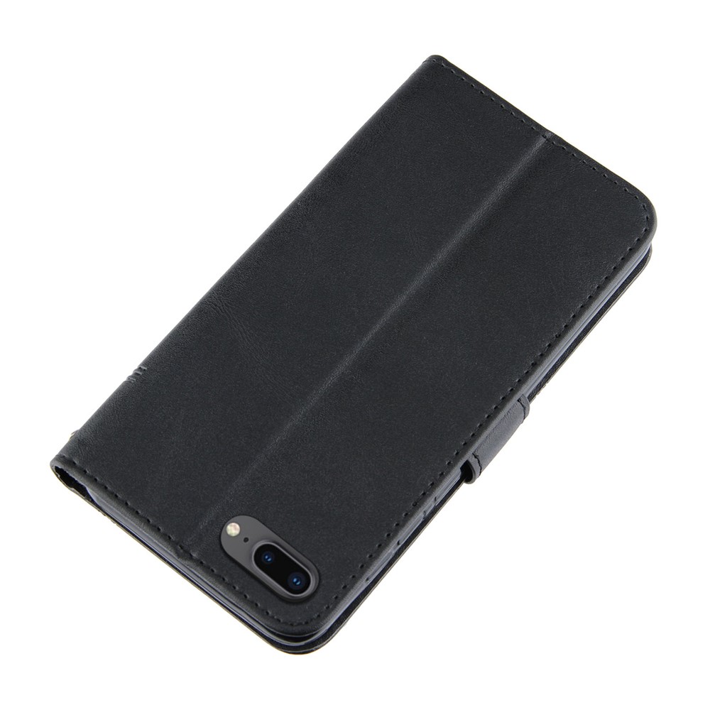 Splicing Leather Phone Cover Stand Case with Wallet for iPhone 6 Plus 5.5 inch/7 Plus 5.5 inch/8 Plus 5.5 inch - Black-5