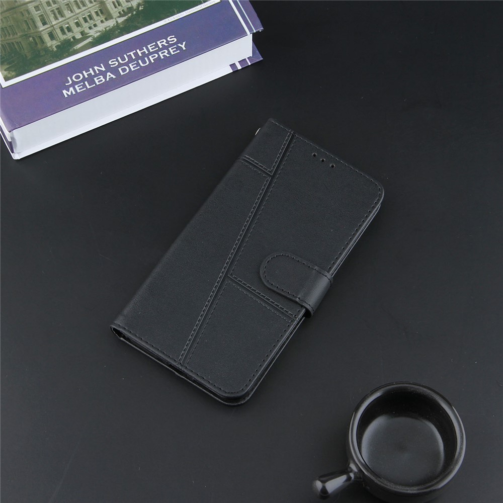 Splicing Leather Phone Cover Stand Case with Wallet for iPhone 6 Plus 5.5 inch/7 Plus 5.5 inch/8 Plus 5.5 inch - Black-9
