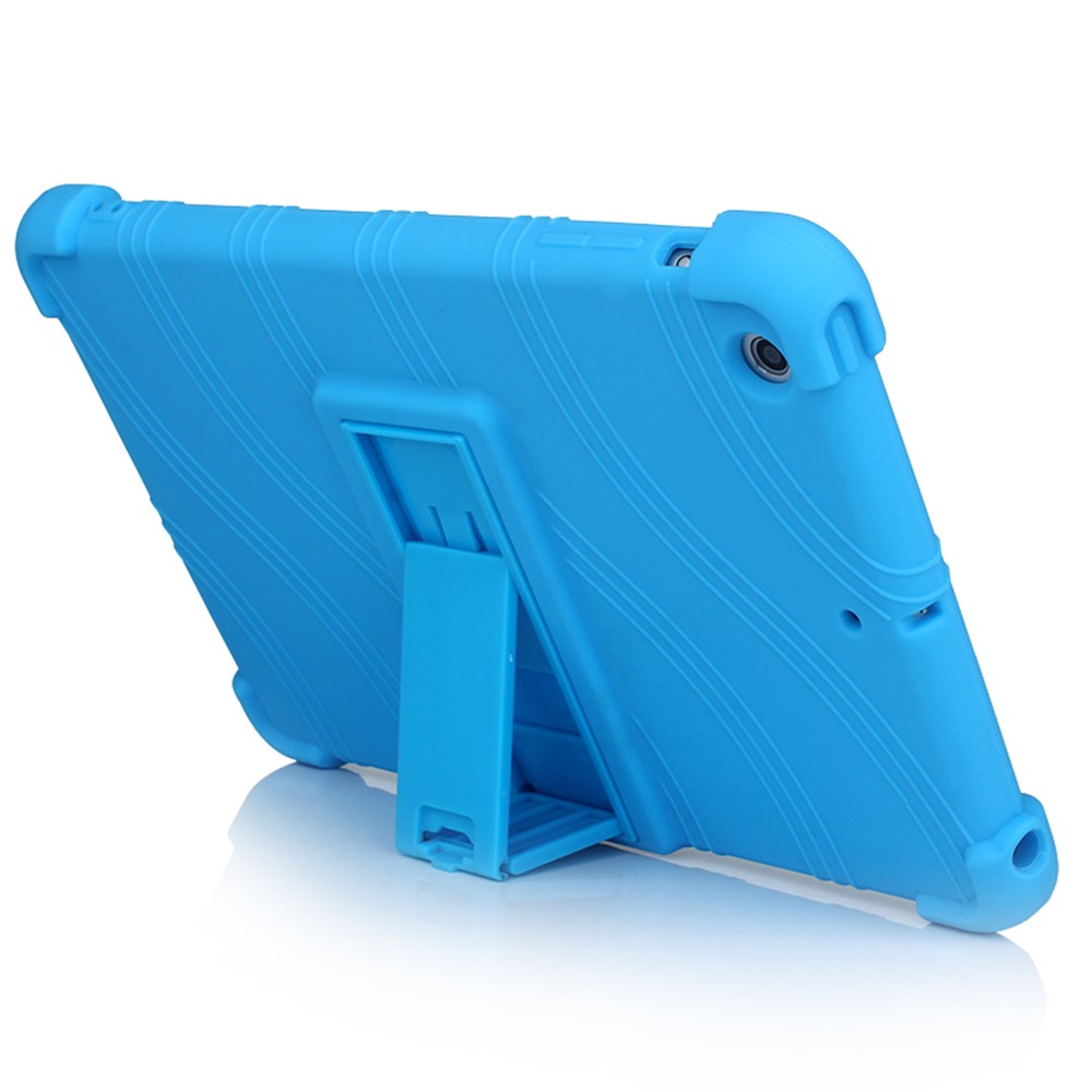 Flexible Silicone Tablet Shell Cover with Supporting Kickstand for iPad Mini 3 / iPad Mini 2 / iPad mini - Baby Blue-3