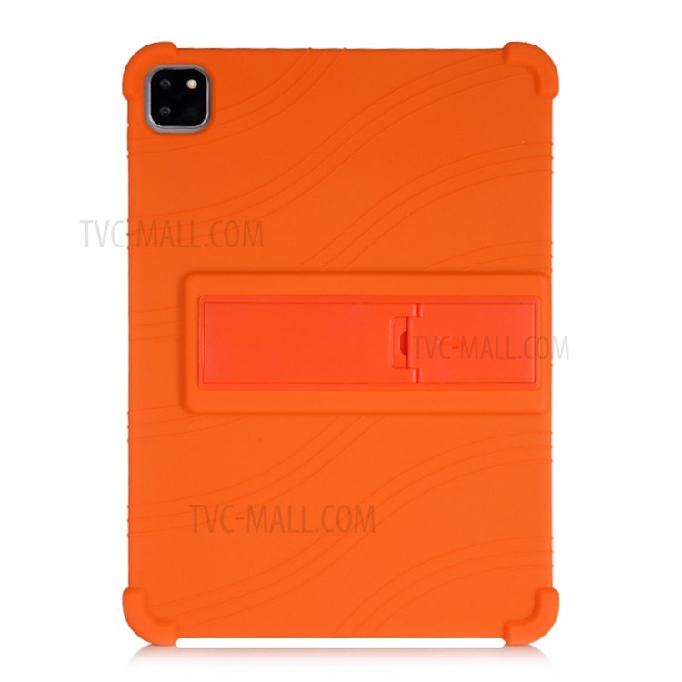 Flexible Silicone Tablet Shell Cover with Supporting Kickstand for iPad Pro 11-inch (2020) / (2018) / Air (2020) - Orange-1