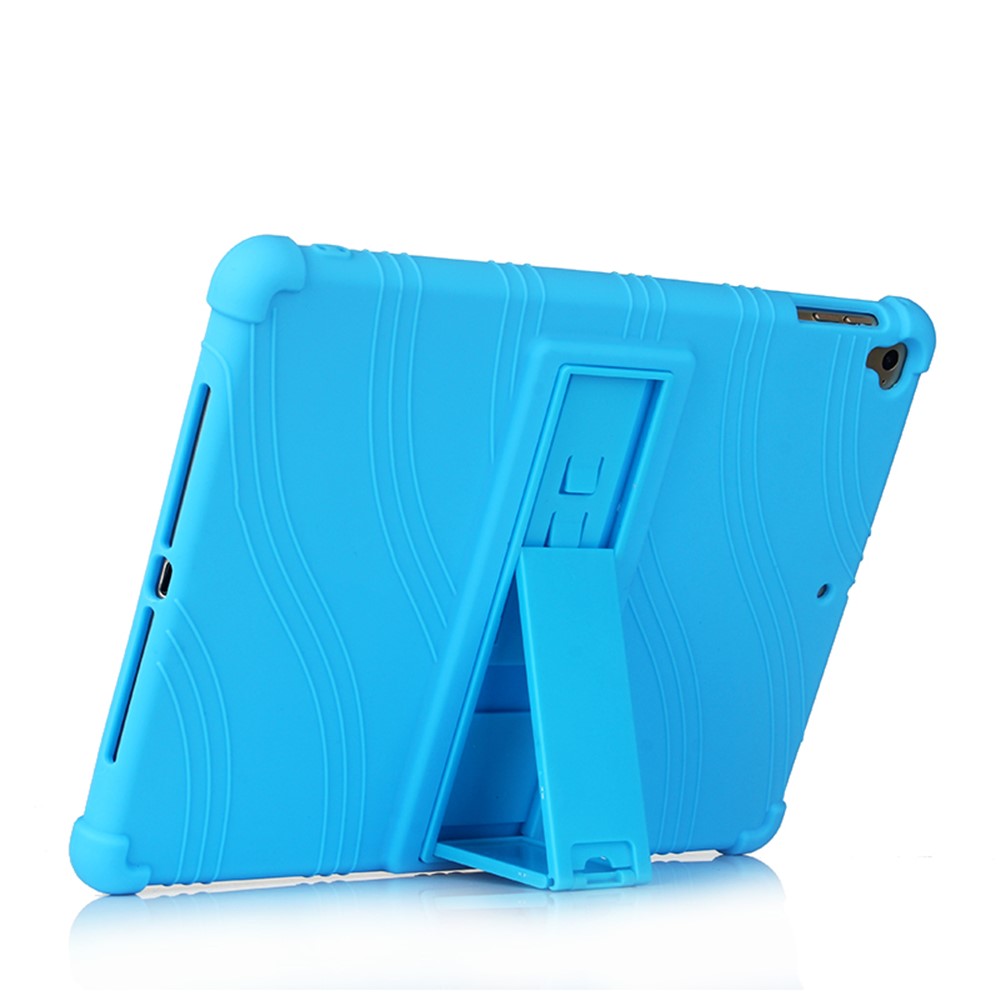 Flexible Silicone Tablet Shell Cover with Supporting Kickstand for iPad Air (2020) / iPad Air 2 / iPad 9.7-inch (2017) / iPad 9.7-inch (2018) - Rose-3