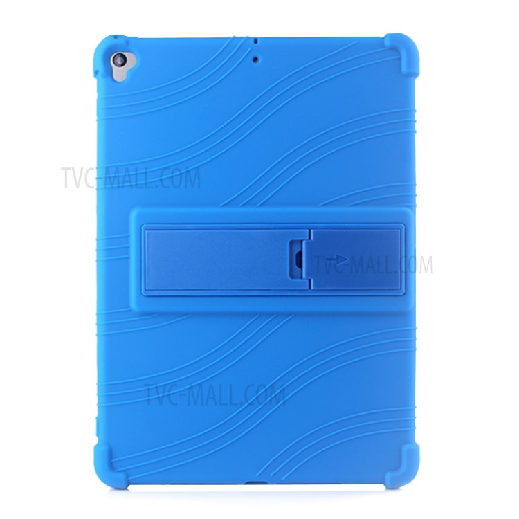 Copertina di Guscio Tablet in Silicone Flessibile Con Cavalletto di Supporto Per Ipad 10.2 (2020)/(2019) - Blu