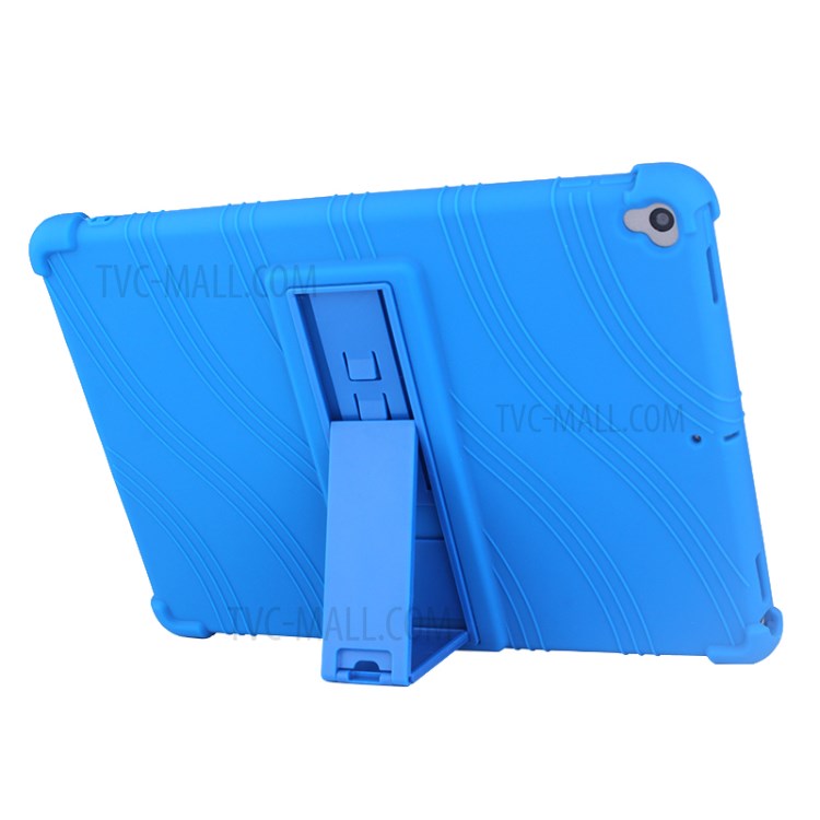 Flexible Silicone Tablet Shell Cover with Supporting Kickstand for Apple iPad 10.2 (2020) / (2019) - Blue-3