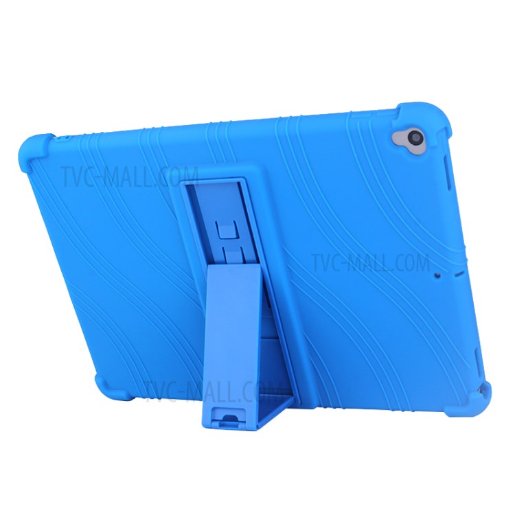 Copertina di Guscio Tablet in Silicone Flessibile Con Cavalletto di Supporto Per Ipad 10.2 (2020)/(2019) - Blu