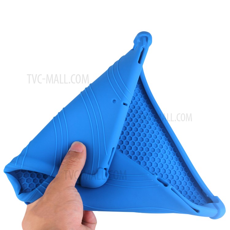 Flexible Silicone Tablet Shell Cover with Supporting Kickstand for Apple iPad 10.2 (2020) / (2019) - Blue-4