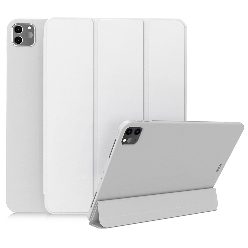 Auto Wake/Sleep Tri-fold Stand TPU Leather Tablet Protective Case Shell for iPad Pro 11-inch (2021) - Grey