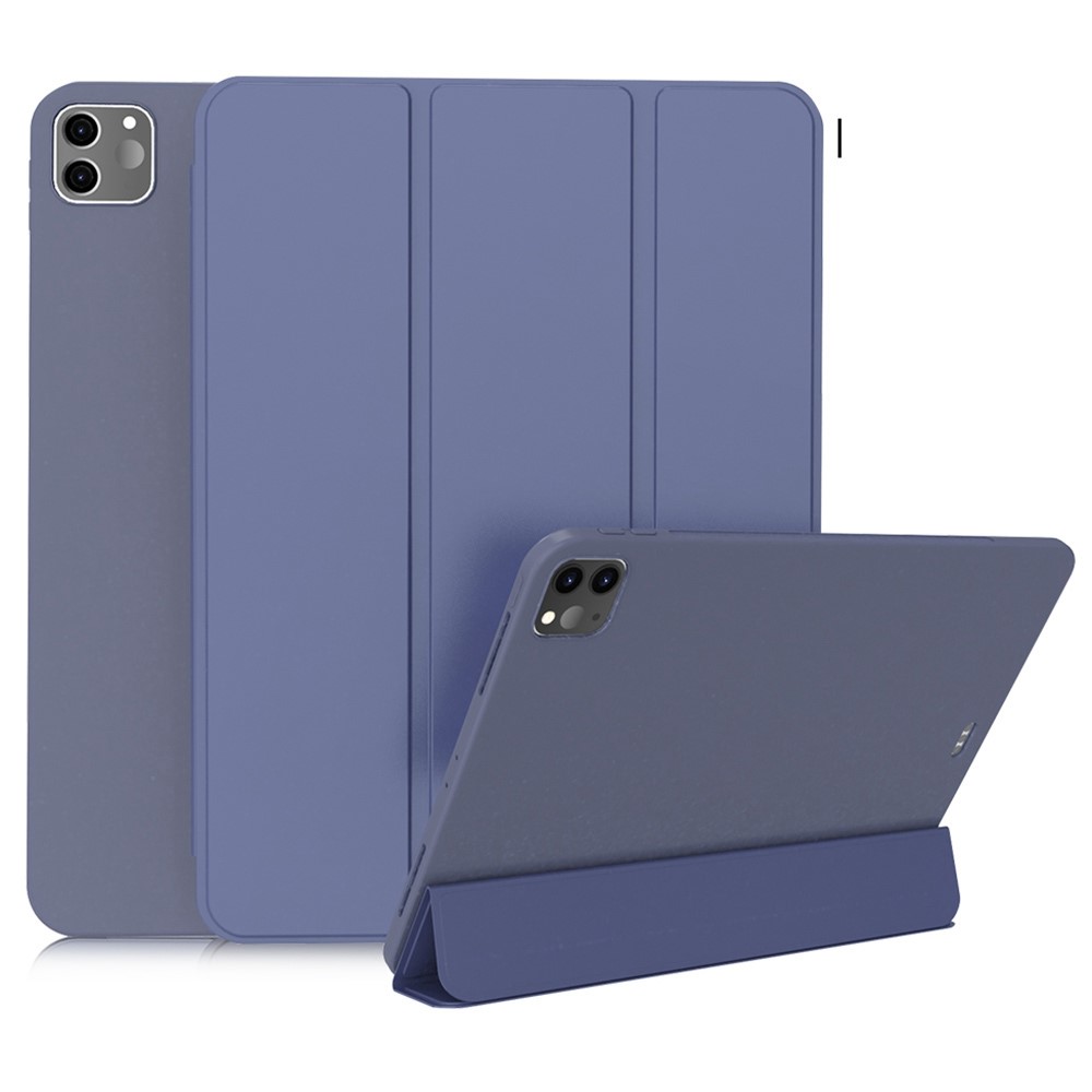 Auto Wake/Sleep Tri-fold Stand TPU Leather Tablet Protective Case Shell for iPad Pro 11-inch (2021) - Dark Blue