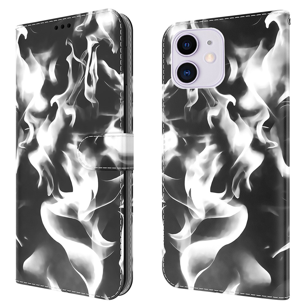 NILLKIN Fog Pattern Printing Leather Wallet Design Stand Phone Case for iPhone 12 mini - Black-1