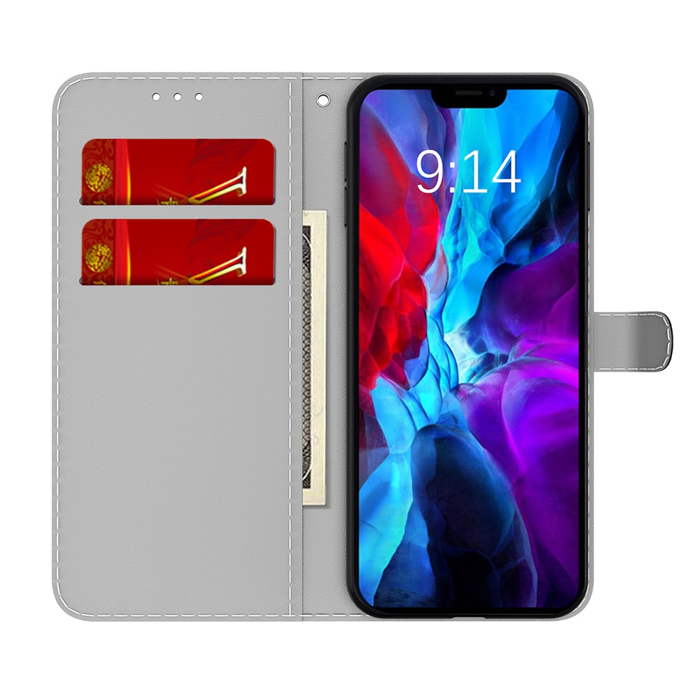 NILLKIN Fog Pattern Printing Leather Wallet Design Stand Phone Case for iPhone 12 mini - Black-6