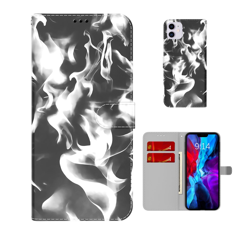 NILLKIN Fog Pattern Printing Leather Wallet Design Stand Phone Case for iPhone 12 mini - Black-7