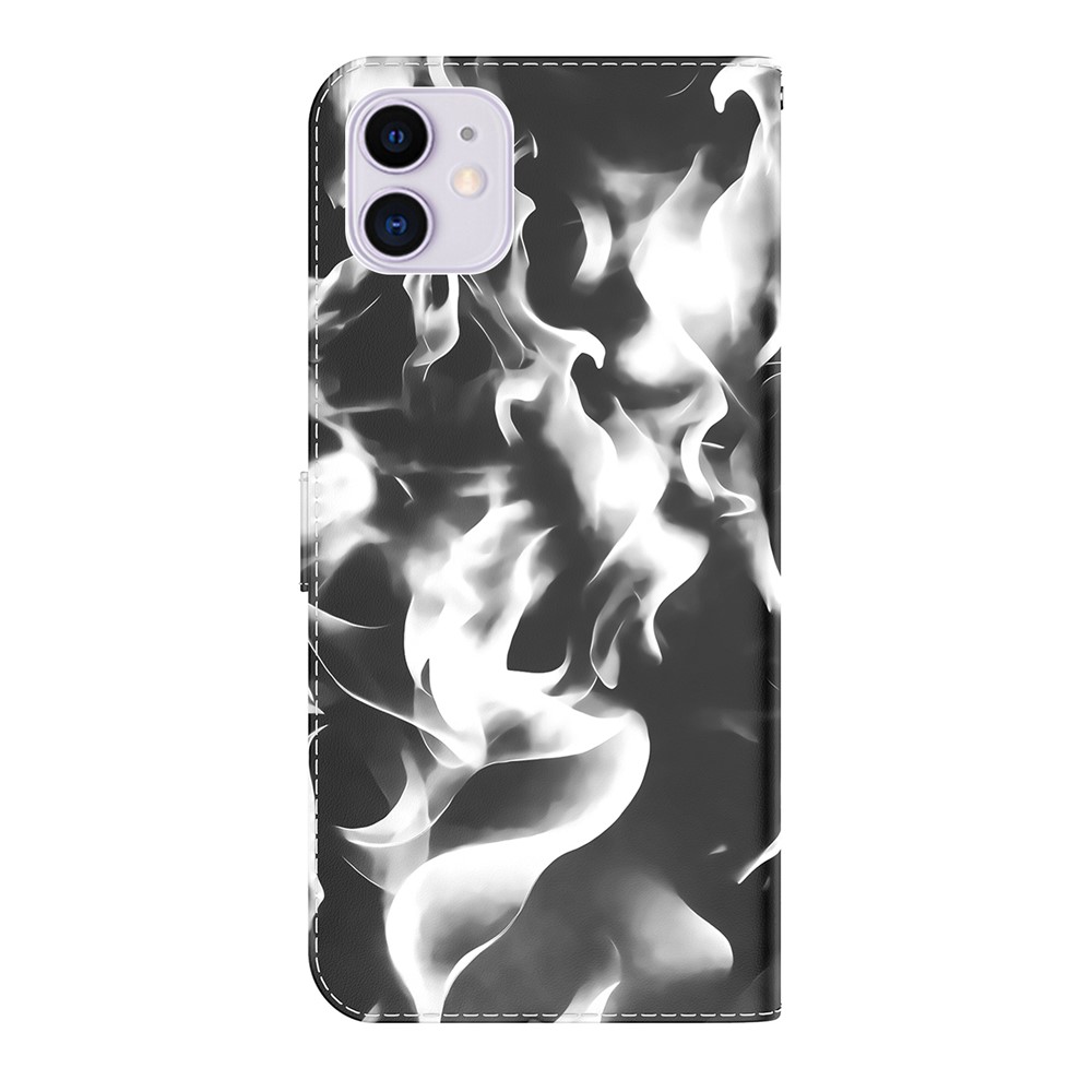 Fog Pattern Printing Wallet Stand Phone Case Leather Cover for iPhone 12 / 12 Pro - Black-3