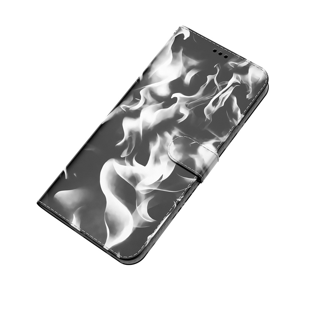 Fog Pattern Stamping Stand Wallet Design Coperchio Per Telefono in Pelle Per Iphone 12 Pro Max - Nero-4