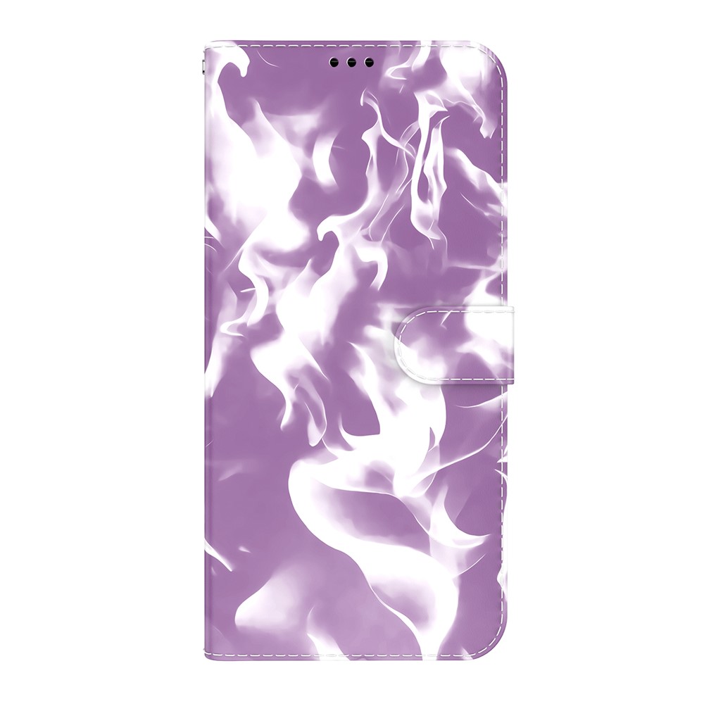 Fog Pattern Printing Stand Wallet Design Leather Phone Case Cover for iPhone 12 Pro Max - Purple-2