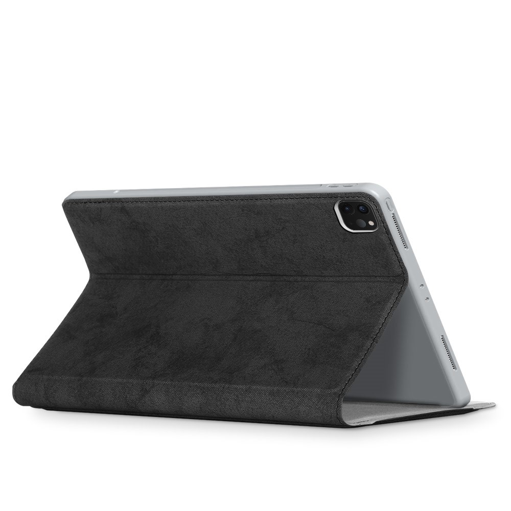 Coperchio Tablet in Pelle PU Pucchio PU Stitting Per Ipad Pro 12,9 Pollici (2021)/(2020)/(2018) - Nero