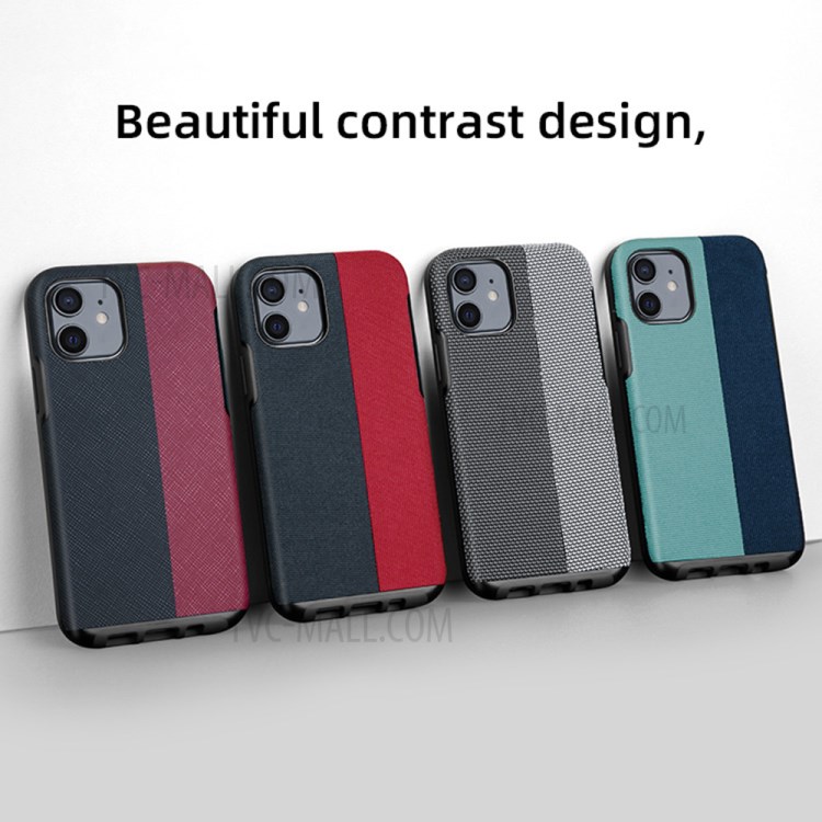 MUTURAL Xinyue Series Mobile Phone Hybrid Back Case Cover Protector for iPhone 12 6.1 inch/12 Pro 6.1 inch - Dark Grey / Light Grey-7