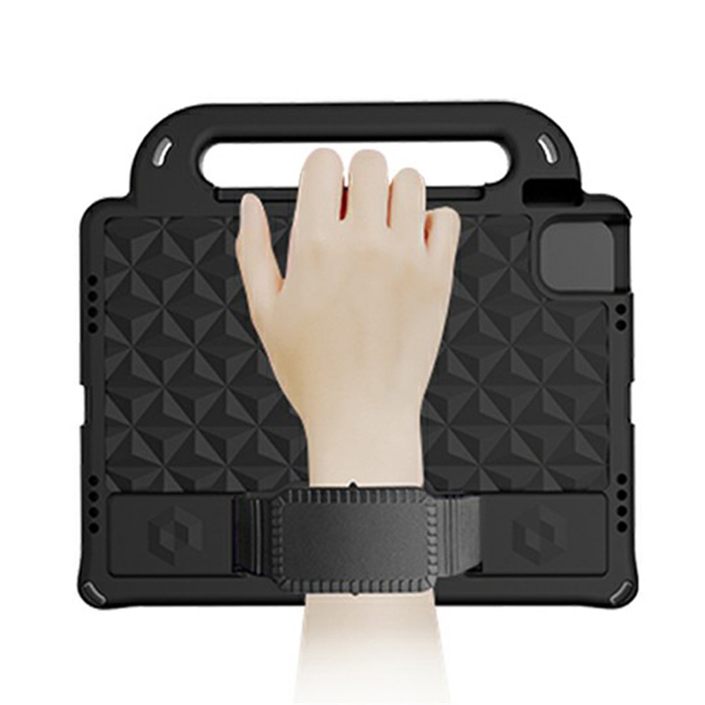 Design de Rhombus Anti -slip à Prova de Choque EVA Kids Protetive Touctle Toup Com Alça de Ombro Para Ipad 10.2 (2020) /(2021) /(2019) - Preto